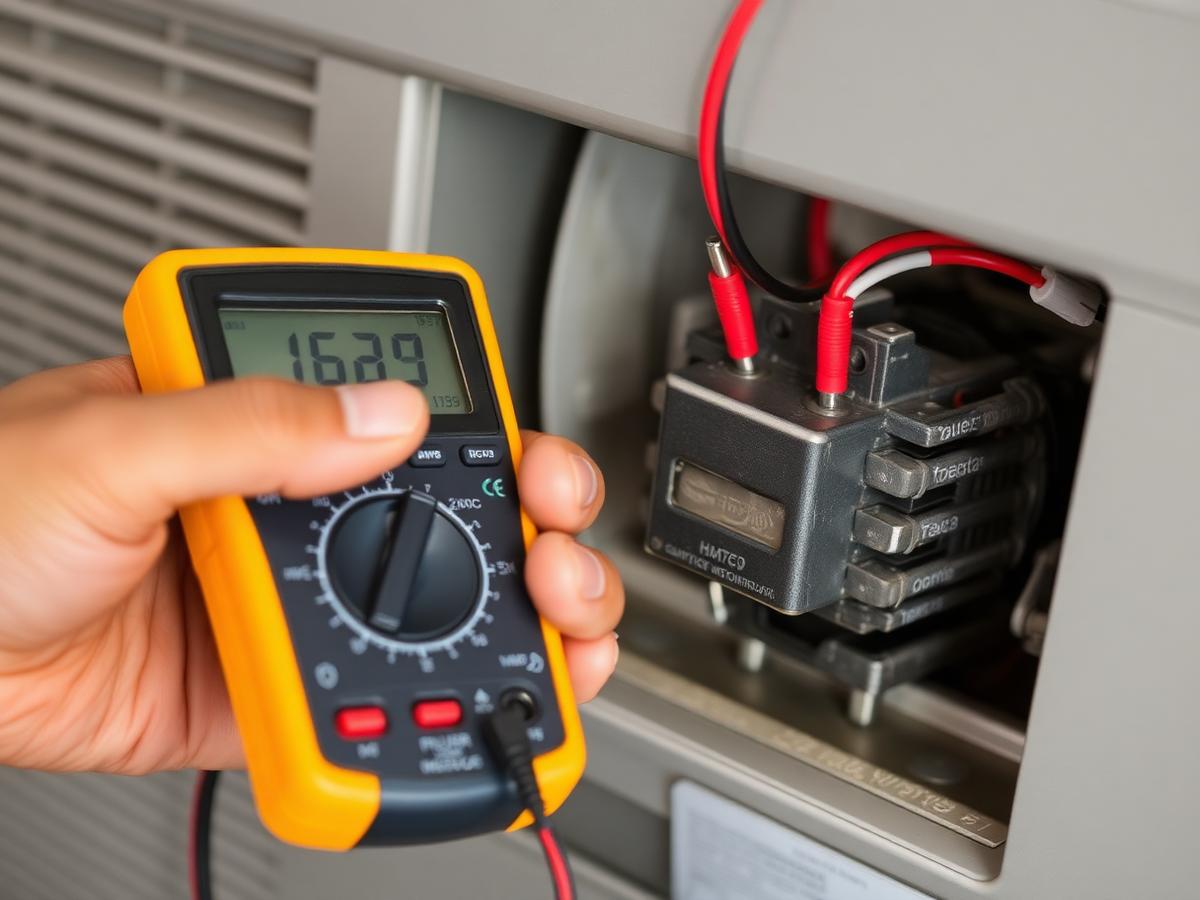 Air Dynasty technician diagnosing an AC capacitor
